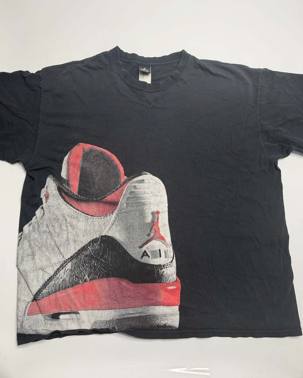 Vintage Y2K Air Jordan 3 III Retro Fire Red Cement Sneaker Graphic T-Shirt XXL